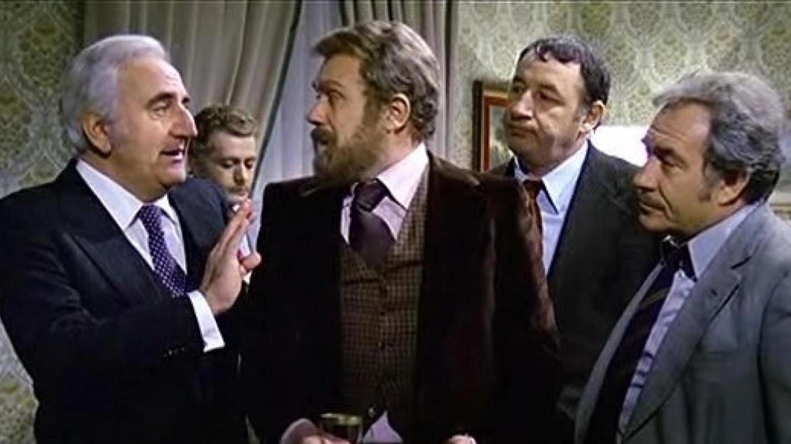 Da sinistra Adolfo Celi, Duilio Del Prete, Gastone Moschin, Philippe Noiret e Ugo Tognazzi in una scena del fim
