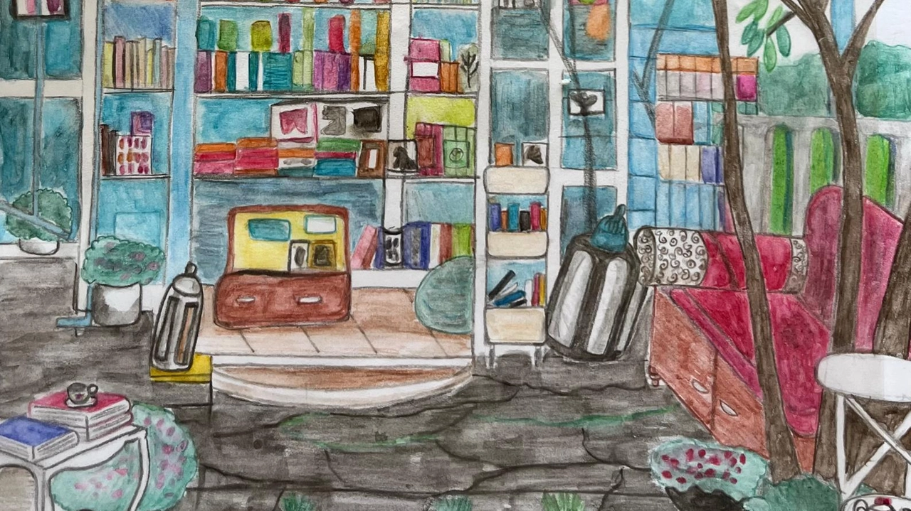 Il disegno degli studenti dell’istituto Andreotti. in visita alla libreria ’Sopra. la Penna’