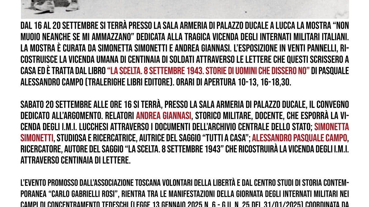 A Palazzo Ducale. mostra e un convegno per ricordare gli Internati Militari Italiani