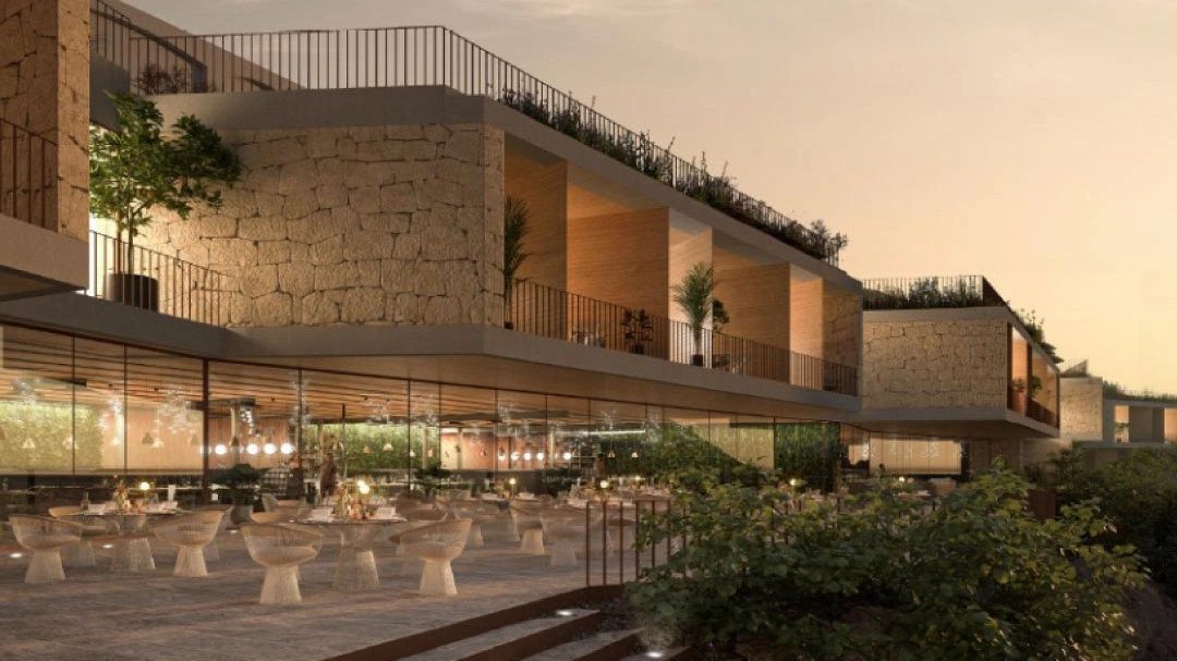 Il rendering di quello che sarà l’hotel di lusso che prenderà il posto della fabbrica ex Cirio di Porto Ercole che è stata chiusa negli anni ’80 Il rendering di quello che sarà l’hotel di lusso che prenderà il posto della fabbrica ex Cirio di Porto Ercole che è stata chiusa negli anni ’80
