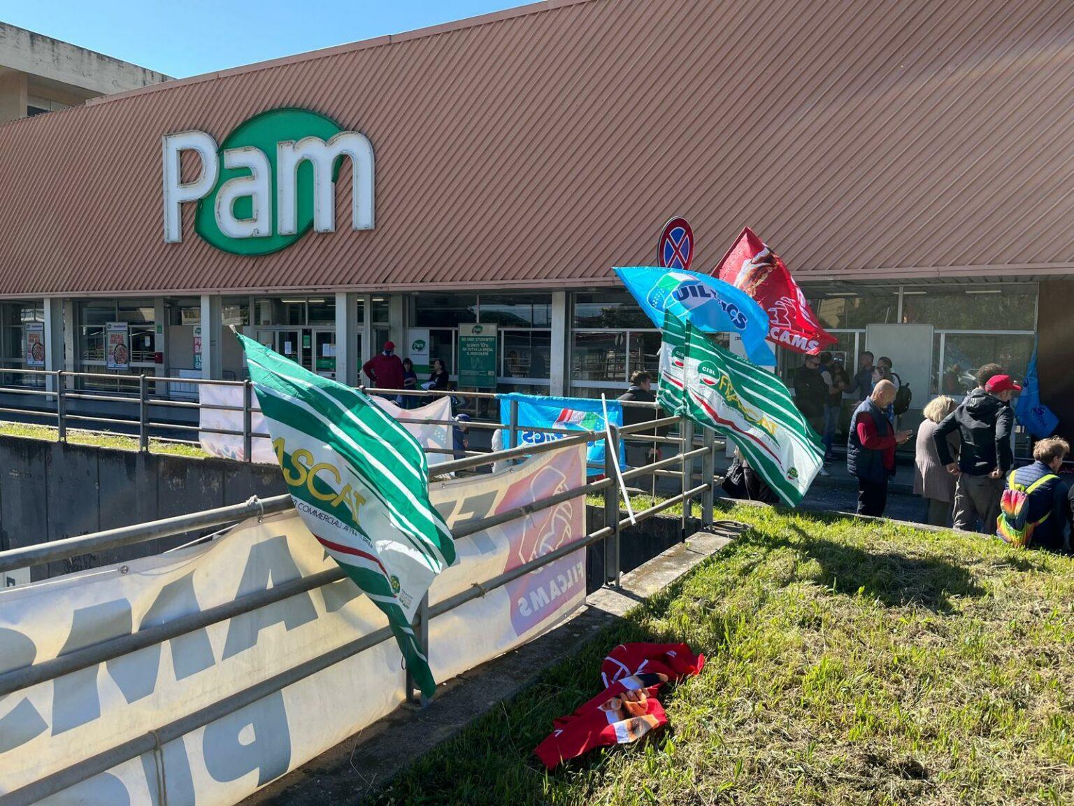 presidio dei sindacati alla pam in via delle cascine nessun progetto per il futuro 