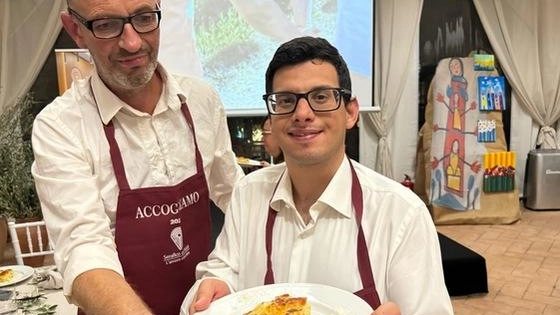 Una delle portate preparate dai ragazzi dell’Istituto Serafico durante la cena che si è svolta nel Chiostro in occasione del G7 mondiale sulla disabilità Una delle portate preparate dai ragazzi dell’Istituto Serafico durante la cena che si è svolta nel Chiostro in occasione del G7 mondiale sulla disabilità