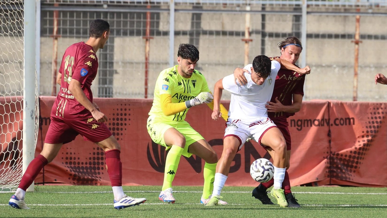 Il Pontedera in campo (foto Bongianni/Germogli)