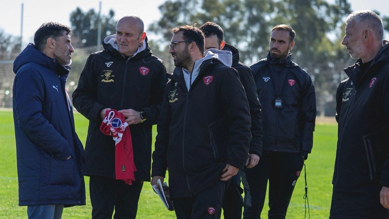 Lo staff tecnico del Perugia con a capo il tecnico Vincenzo Cangelosi