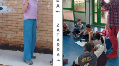 Lei, cilena, insegna i murales. Lui spiega ai bambini rap e chitarra. Una fortuna collaborare con loro. SCUOLA ELEMENTARE "TOZZI" - SIENA (CLASSE 5B).