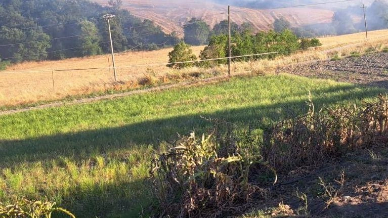 Un’intera frazione unisce le forze per spegnere un violento incendio (nella foto) che si è sviluppato nel tardo pomeriggio...