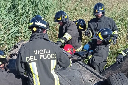La scena dell'incidente avvenuto alle porte di Grosseto