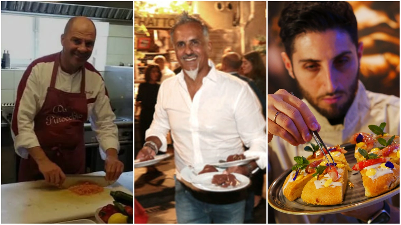 I ristoratori e chef fiorentini Paolo Zoppi, Pasquale Maruca e Pierluigi Madeo