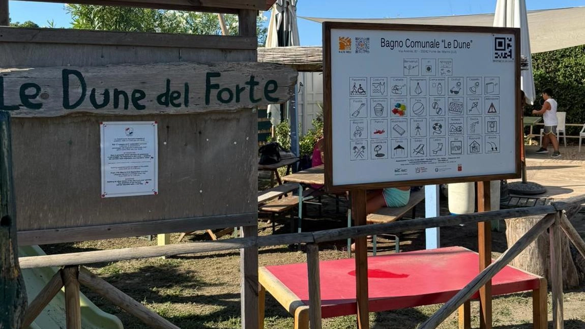 Il primo pannello di comunicazione aumentativa alternativa montato alla spiaggia comunale delle Dune per le persone con disabilità Il primo pannello di comunicazione aumentativa alternativa montato alla spiaggia comunale delle Dune per le persone con disabilità