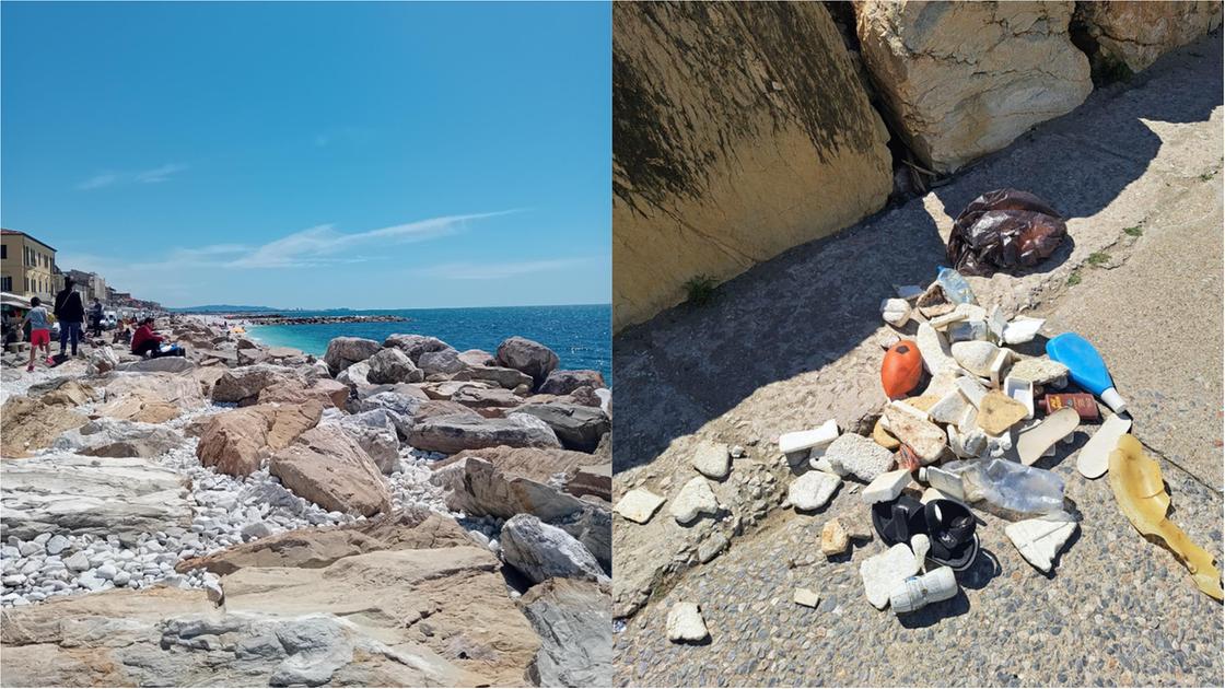 allarme polistirolo in mare tra gli scogli una distesa di rifiuti