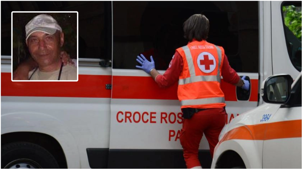 Un'ambulanza e, nel riquadro, la vittima, Giosué Acanfora. Commosso il messaggio dello staff del suo ristorante