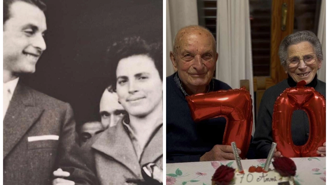 Primo Ciucarelli e la sua Armida alle nozze del 1954 e oggi, dopo 70 anni insieme Primo Ciucarelli e la sua Armida alle nozze del 1954 e oggi, dopo 70 anni insieme