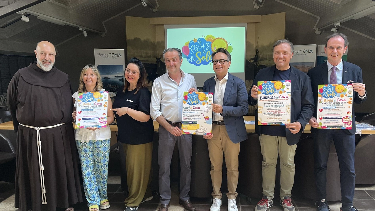 La presentazione di ieri in Banca Tema della ’Festa di Sole’ alla Cava di Roselle La presentazione di ieri in Banca Tema della ’Festa di Sole’ alla Cava di Roselle