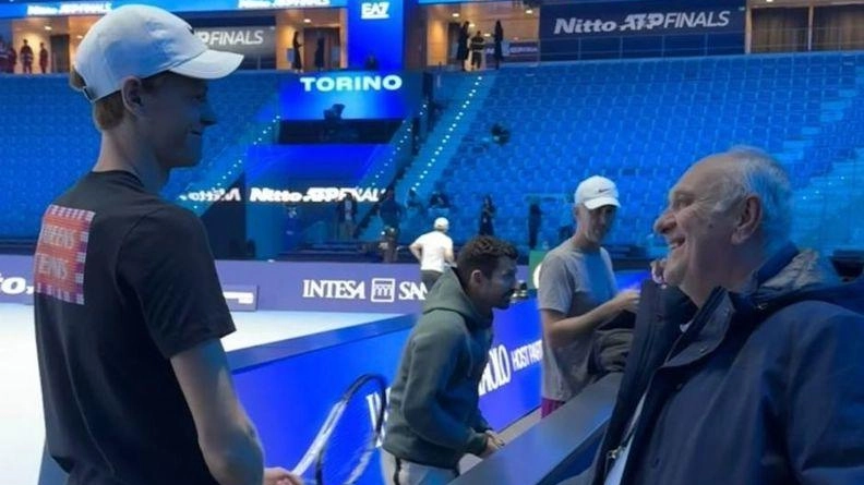 Sinner con Sergio Marrai a Torino prima della finale Atp