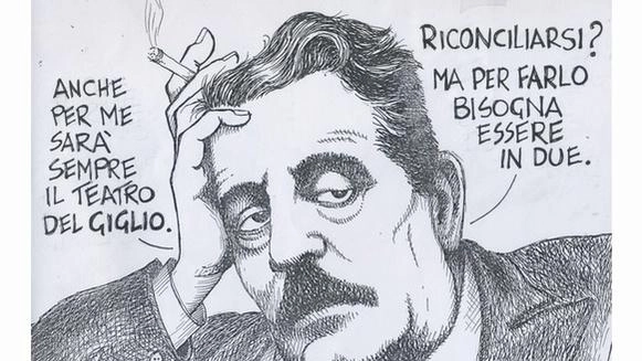 Così la matita graffiante di Alessandro Sesti vede l’intitolazione del teatro del Giglio a Giacomo Puccini Così la matita graffiante di Alessandro Sesti vede l’intitolazione del teatro del Giglio a Giacomo Puccini