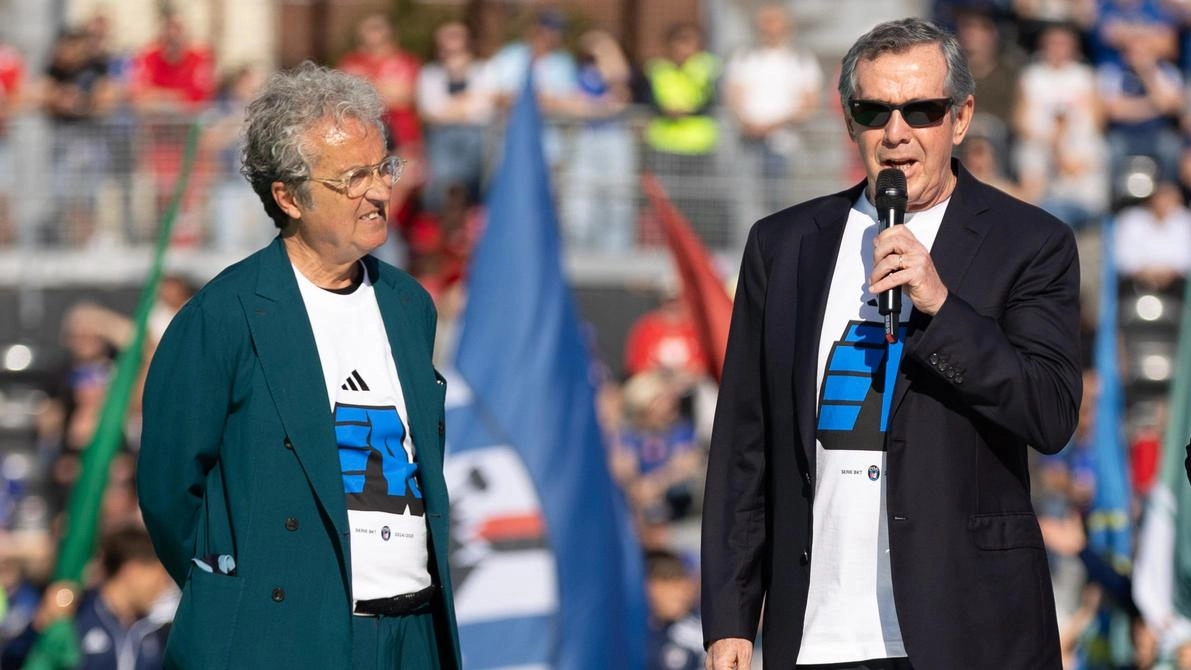 Il patron nerazzurro Alexander Knaster con il presidente Giuseppe Corrado Il patron nerazzurro Alexander Knaster con il presidente Giuseppe Corrado