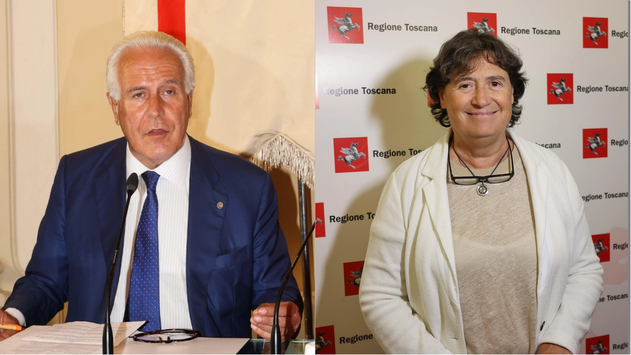 Il governatore Eugenio Giani e l'assessora regionale Stefania Saccardi