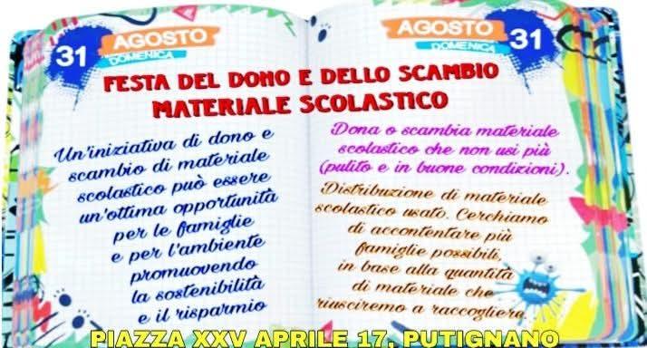 Festa del dono: la raccolta del materiale scolastico per le famiglie in difficoltà Festa del dono: la raccolta del materiale scolastico per le famiglie in difficoltà