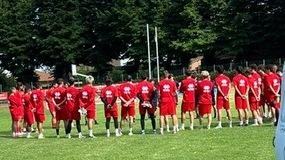 Un momento di pausa durante la seduta di allenamento nell’impianto di Abbadia San Salvatore Un momento di pausa durante la seduta di allenamento nell’impianto di Abbadia San Salvatore