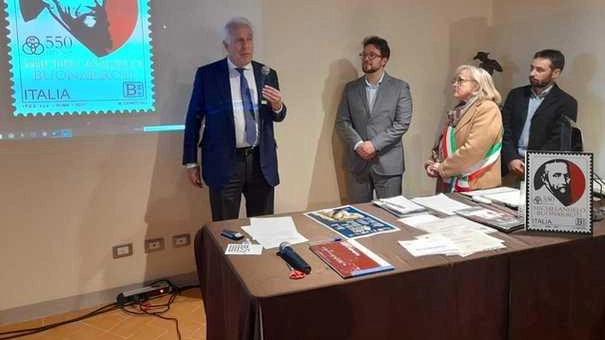 Cerimonia per il compleanno di Michelangelo alla presenza del presidente Giani. e del sindaco di Caprese Brogialdi Cerimonia per il compleanno di Michelangelo alla presenza del presidente Giani. e del sindaco di Caprese Brogialdi