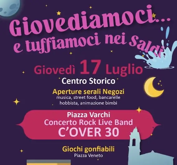 “Giovediamoci” e “Varchi d’Estate”: shopping e musica nel centro storico di Montevarchi