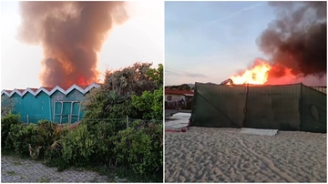 Marina di Carrara, incendio distrugge lo storico bagno Marino