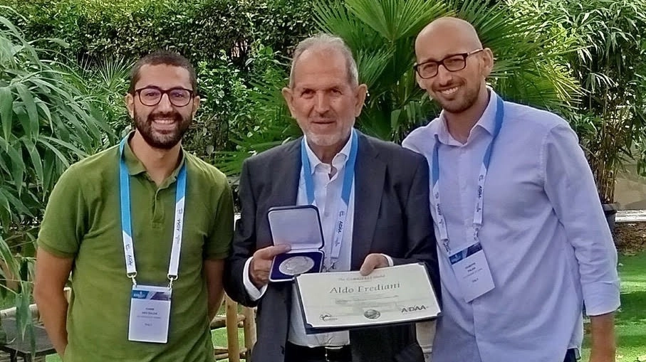 Aldo Frediani con la medaglia Gabrielli Aldo Frediani con la medaglia Gabrielli