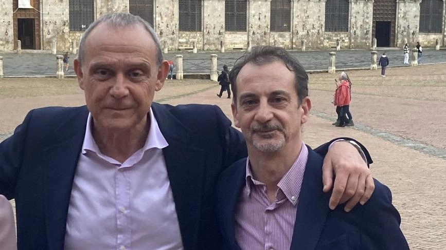 Alessandro Fanetti, coordinatore comunale del Movimento 5 Stelle di Siena, con il parlamentare Ettore Licheri