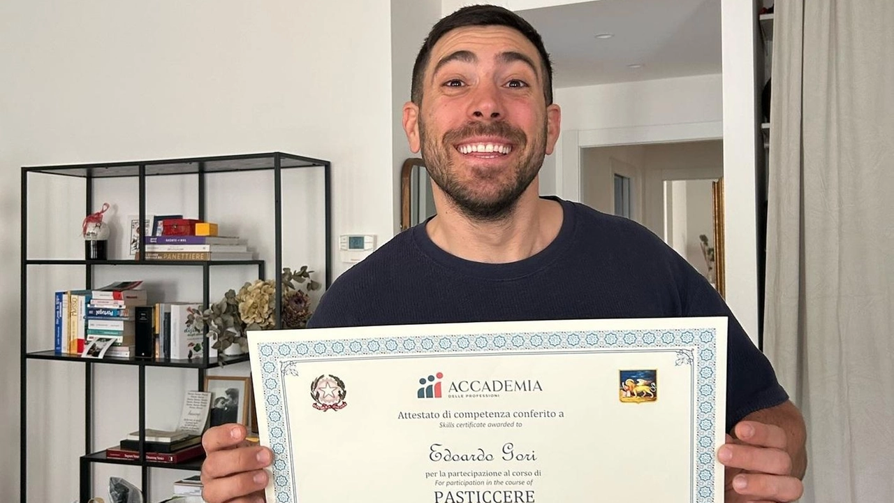 Edoardo Gori dopo il diploma di pasticceria