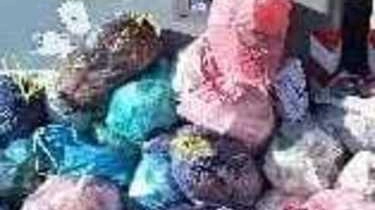 Sacchi dei rifiuti abbandonati ai cassonetti della raccolta