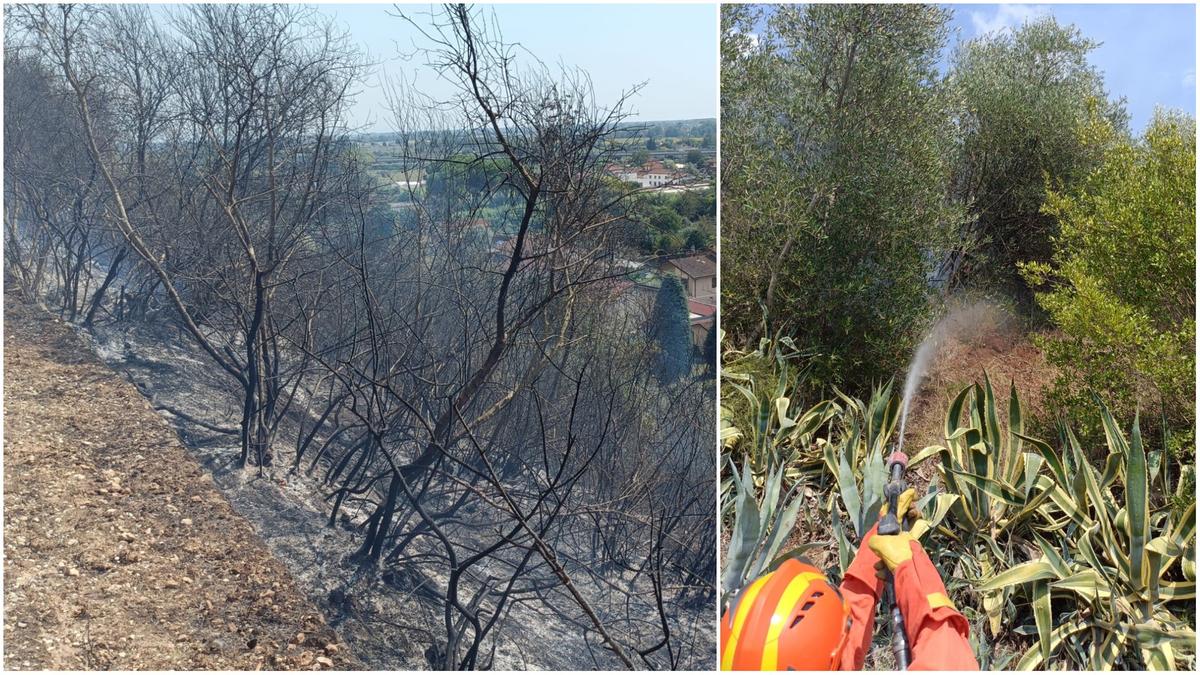 incendio a piano di conca chiusa la sarzanese timori per il vento
