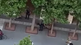 Un frame del video postato su Facebook dove viene ripresa la rissa