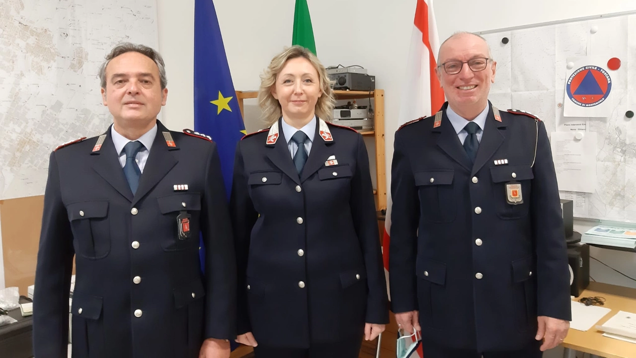 La comandante Cappelli e gli ispettori Grossi e Melani La comandante Cappelli e gli ispettori Grossi e Melani