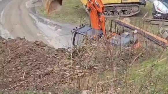 Lavori in corso sulla Cutigliano Casotti Lavori in corso sulla Cutigliano Casotti