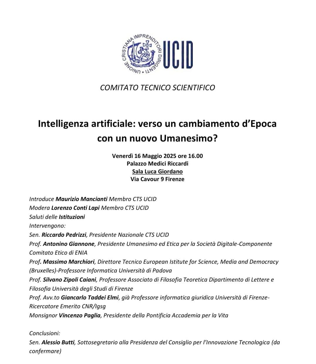 Intelligenza Artificiale e Nuovo Umanesimo, il confronto a Firenze Intelligenza Artificiale e Nuovo Umanesimo, il confronto a Firenze