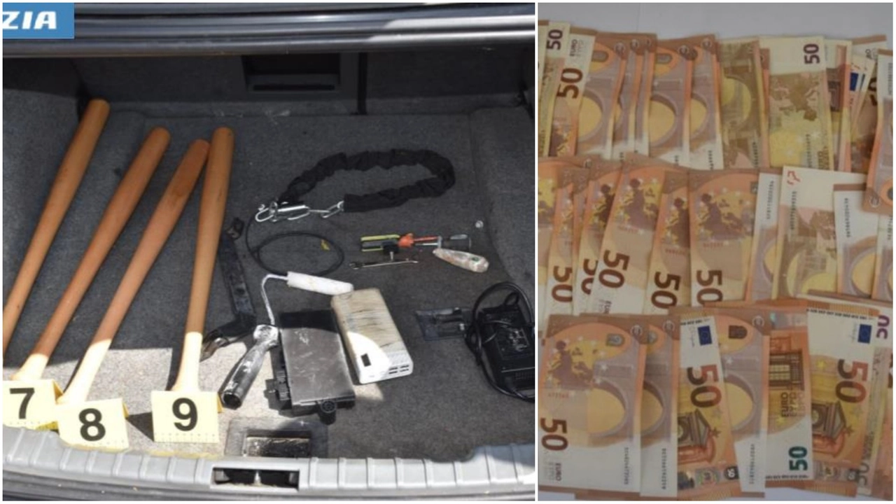 Armi e soldi sequestrati dalla polizia Armi e soldi sequestrati dalla polizia