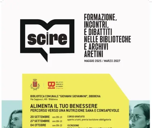 Progetto Scire in biblioteca: a settembre corso gratuito su alimentazione e benessere