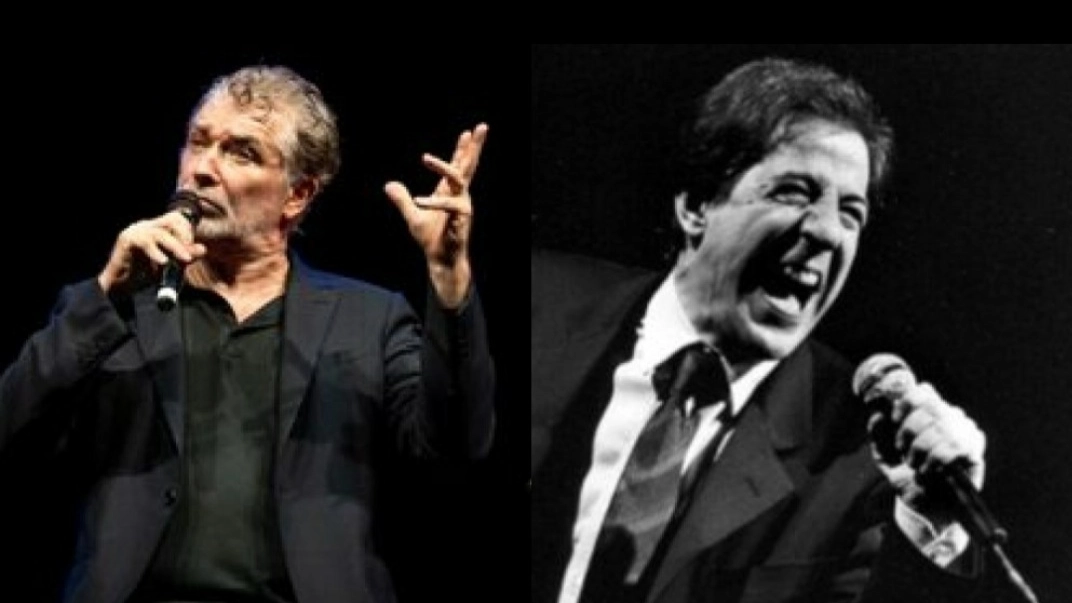 Gioele Dix e Giorgio Gaber (foto Ansa)