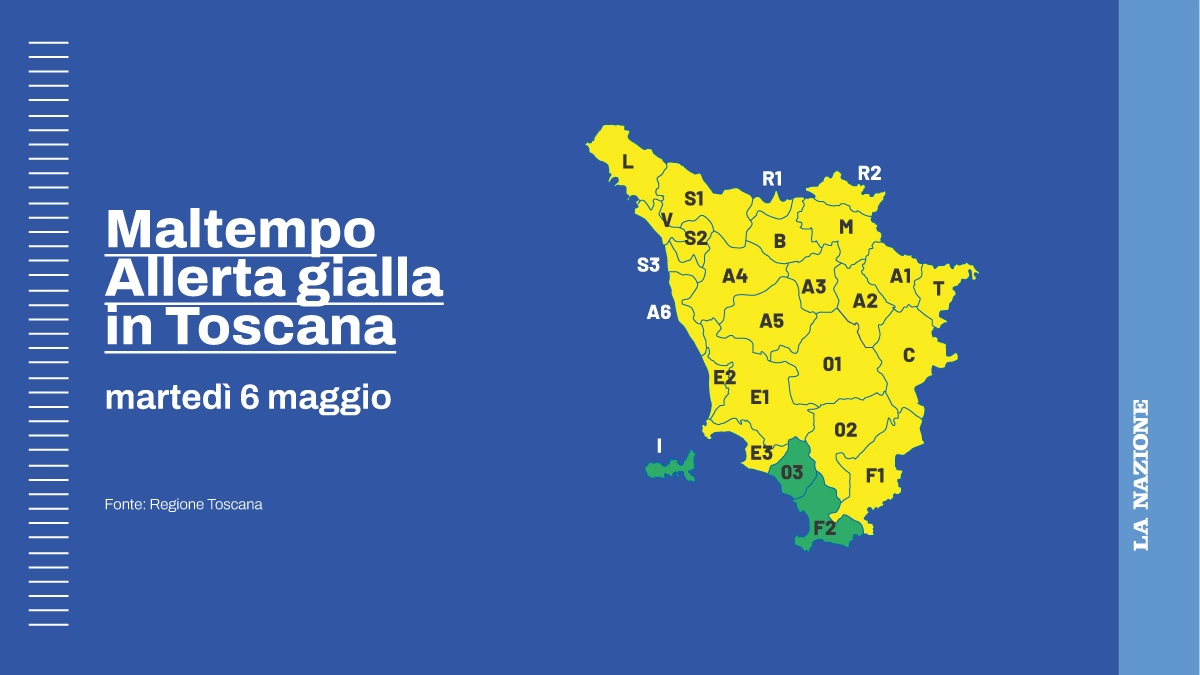 Maltempo in Toscana, allerta gialla martedì 6 maggio Maltempo in Toscana, allerta gialla martedì 6 maggio