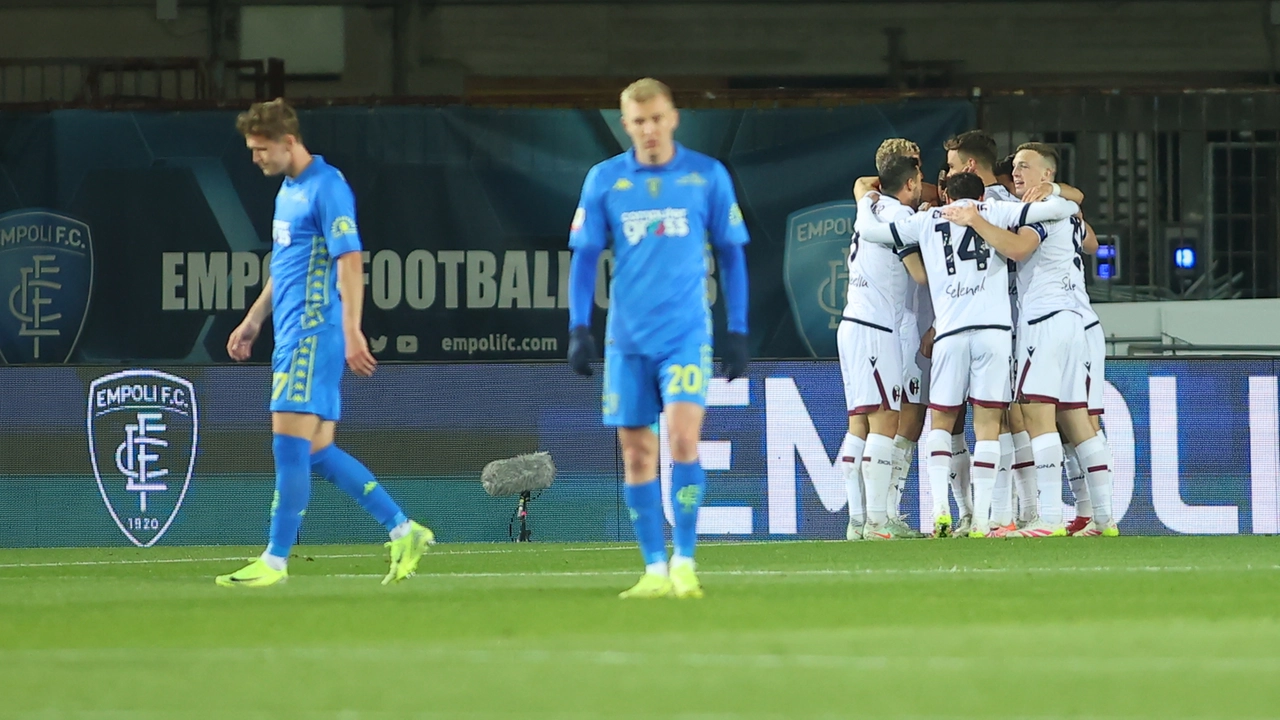 La delusione azzurra dopo uno dei gol del Bologna (foto Tommaso Gasperini/Germogli)