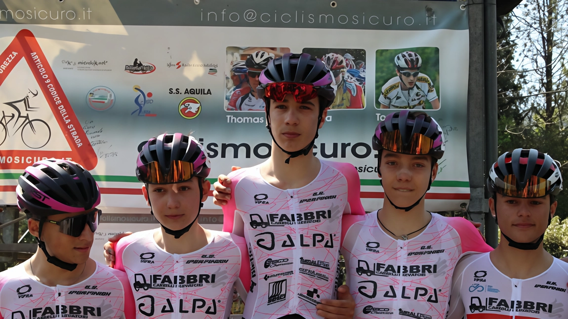 I primi cinque classificati dell’Iperfinish a Pontassieve