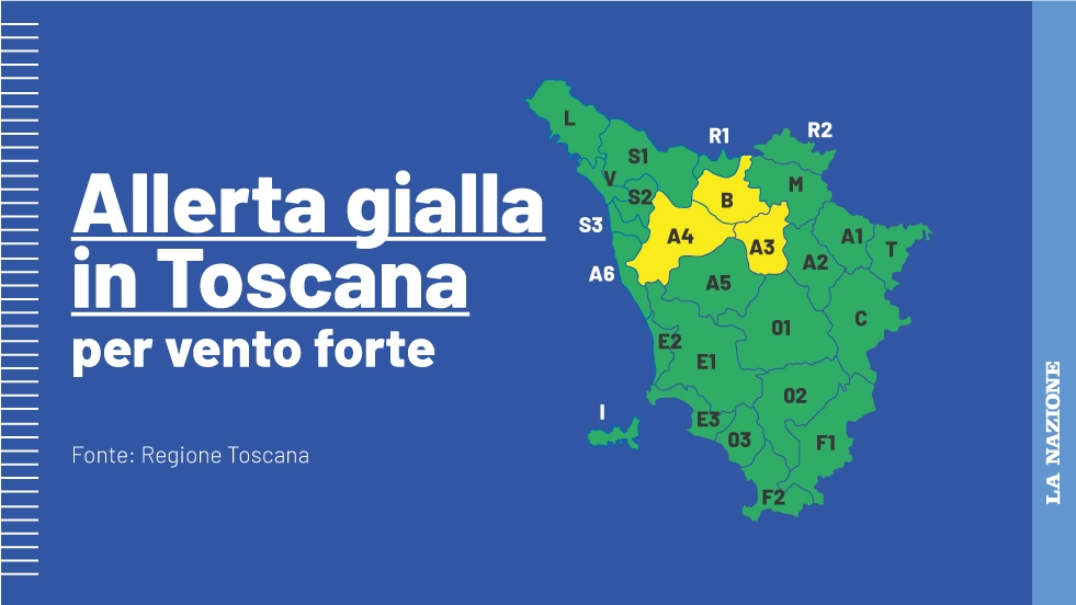 Allerta gialla per vento forte