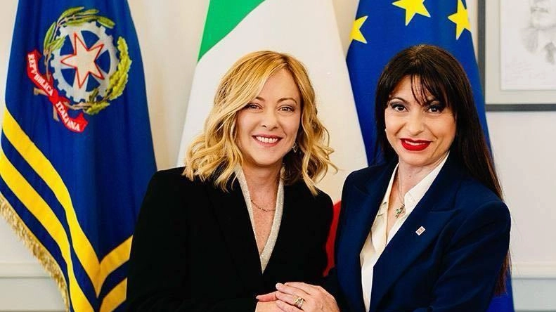 La presidente del Consiglio, Giorgia Meloni, e la governatrice Stefania Proietti La presidente del Consiglio, Giorgia Meloni, e la governatrice Stefania Proietti