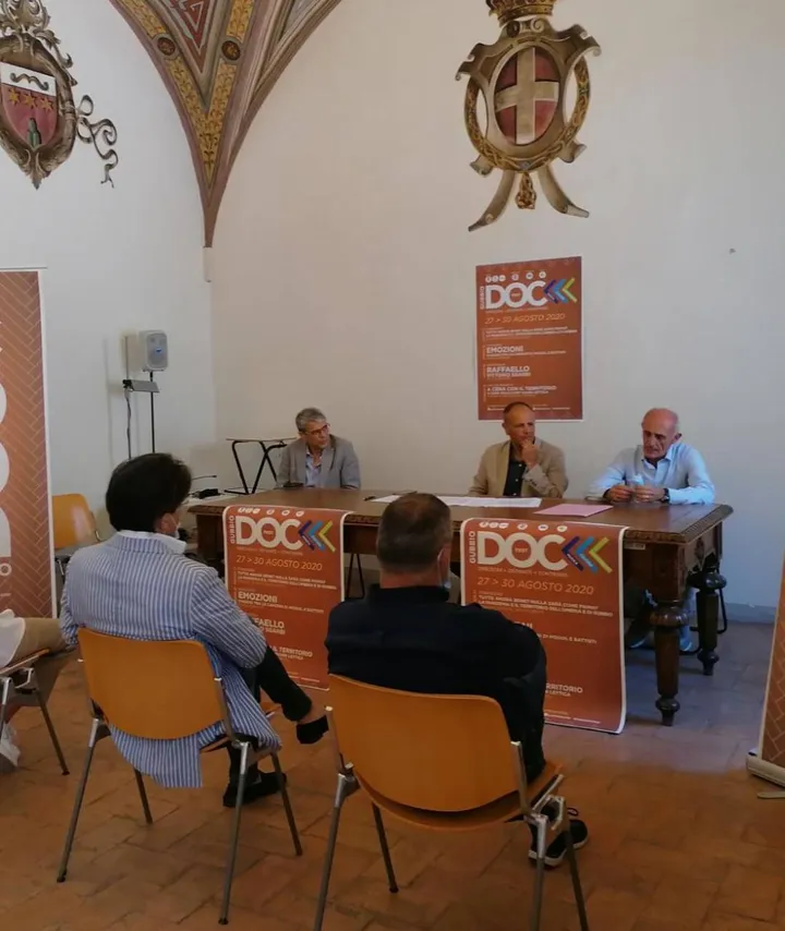 La presentazione con l’assessore Oderisi Nello Fiorucci, Mario Monacelli e Alberto Nicchi