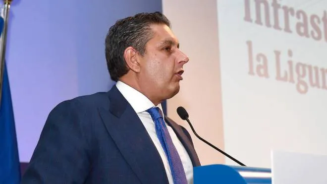Il presidente della regione uscente Giovanni Toti, durante il convegno sulle infrastrutture organizzato dalla Uil Liguria. Genova 10 settembre 2020. ANSA/LUCA ZENNARO