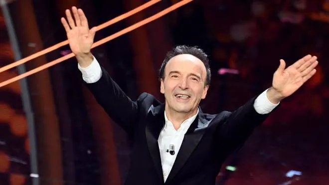 Academy award winner Italian actor Roberto Benigni performes on stage at the Ariston theatre during the 70th Sanremo Italian Song Festival in Sanremo, Italy, 06 February 2020. The festival runs from 04 to 08 February. EPA/ETTORE FERRARI