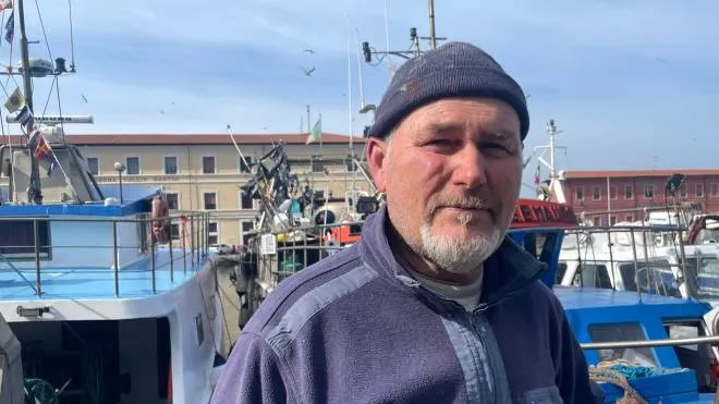 Roberto Curcio, comandante del peschereccio “Pasquale Mare“ a Livorno (Foto Novi)