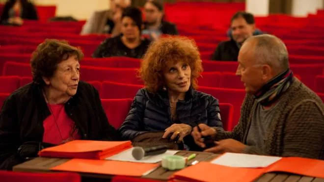 Roberta Betti con Simona Marchini e Franco Miseria in una delle tante audizioni per Arteinscena al Politeama
