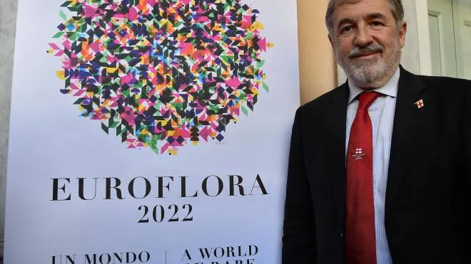 Il sindaco di Genova, Marco Bucci, alla presentazione di ‘Euroflora’