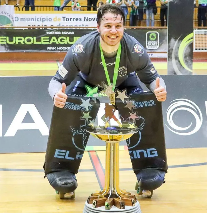 Stefano Zampoli, 22 anni, portiere di hockey, è campione di Europa